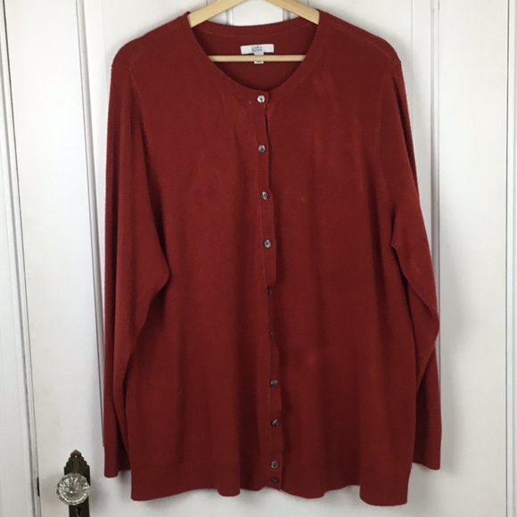 Croft & Barrow Soft Stretchy Rust Colored Cardigan Size 1X - Picture 1 of 6